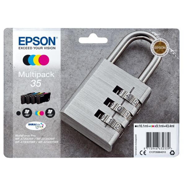 Original Tintenpatronen Epson 35 (C13T35864010) Viererpack CMYK