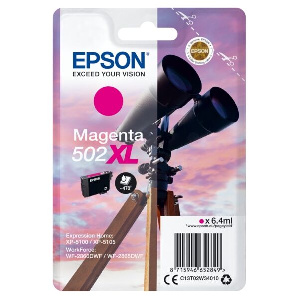 C13T02W34010 Original Tintenpatrone Epson 502XL (C13T02W34010) magenta