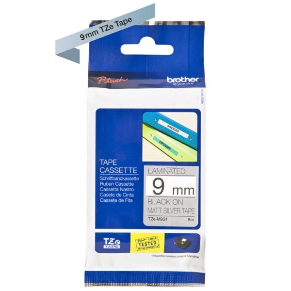 TZEM921 Original Schriftbandkassette Brother TZE-M921 schwarz auf silber metallic