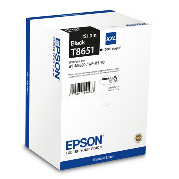 Original Tintenpatrone Epson T8651 (C13T865140) schwarz