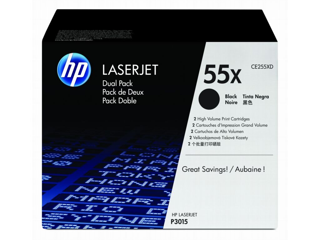 Original Toner HP CE255XD (55X) Doppelpack schwarz Original Toner HP CE255XD (55X) Doppelpack schwarz