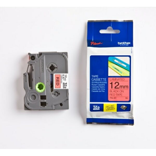 TZE431 Original Schriftbandkassette Brother TZE-431 schwarz auf rot