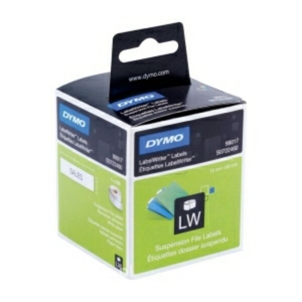 S0722460 Original Dymo S0722460 Hängemappen-Etiketten 12 x 50 mm – 1 Rolle = 320 Etiketten, für LabelWriter